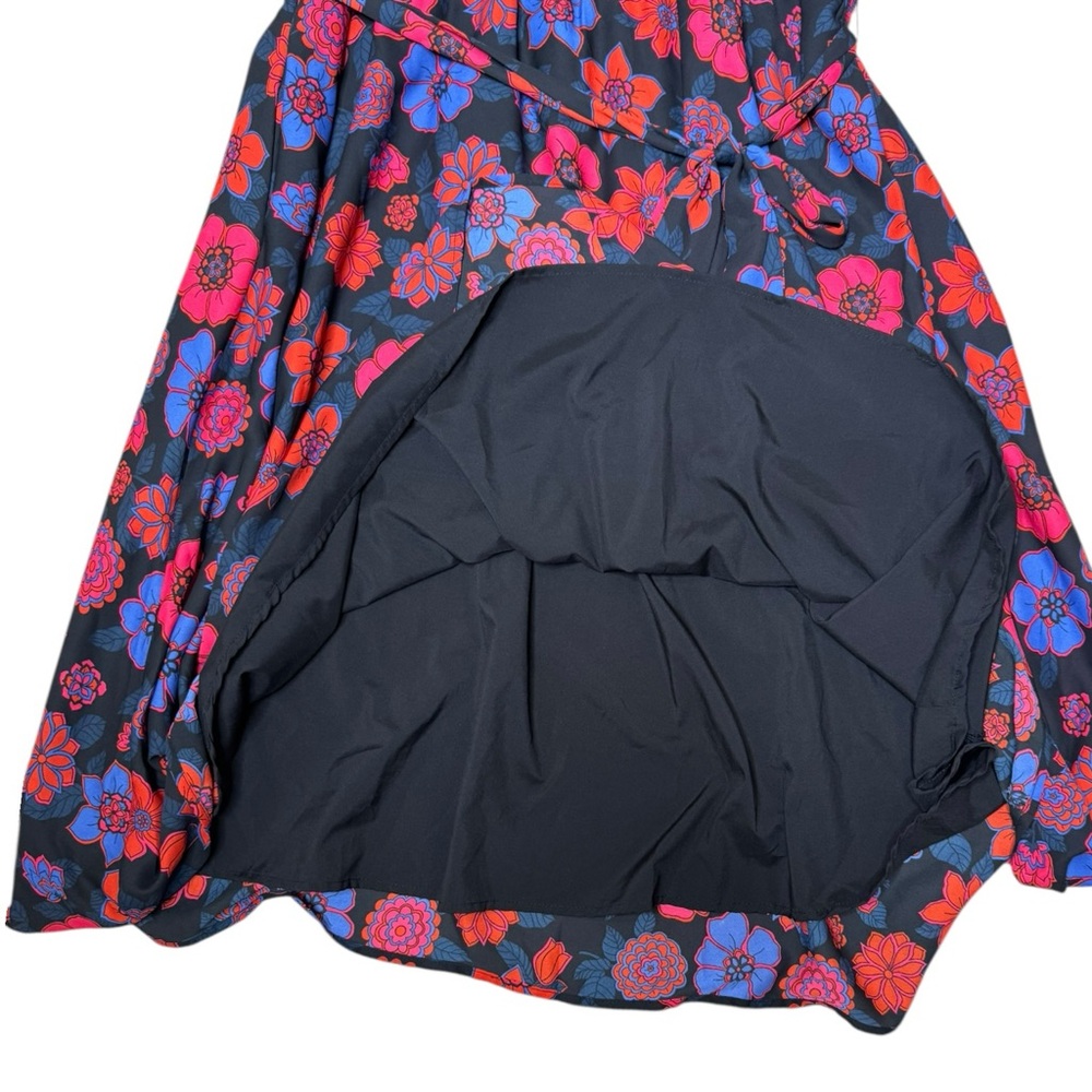 ModCloth Fits of Bliss Floral Chiffon Dress XL V-neck Flutter Sleeve Midi - Picture 9 of 11